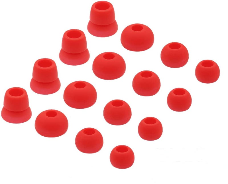 BLLQ Red Replacement Silicone Ear Tips Earbuds Buds for Powerbeats 3 Wireless Beats by dre Headphones, Eartips 16PCS 8 Pairs 4 Size Options for Powerbeats3 Red pbr16 - Image 1